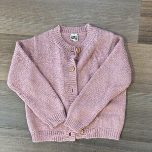 Bonton Blush Knit Sweater with Wooden Button